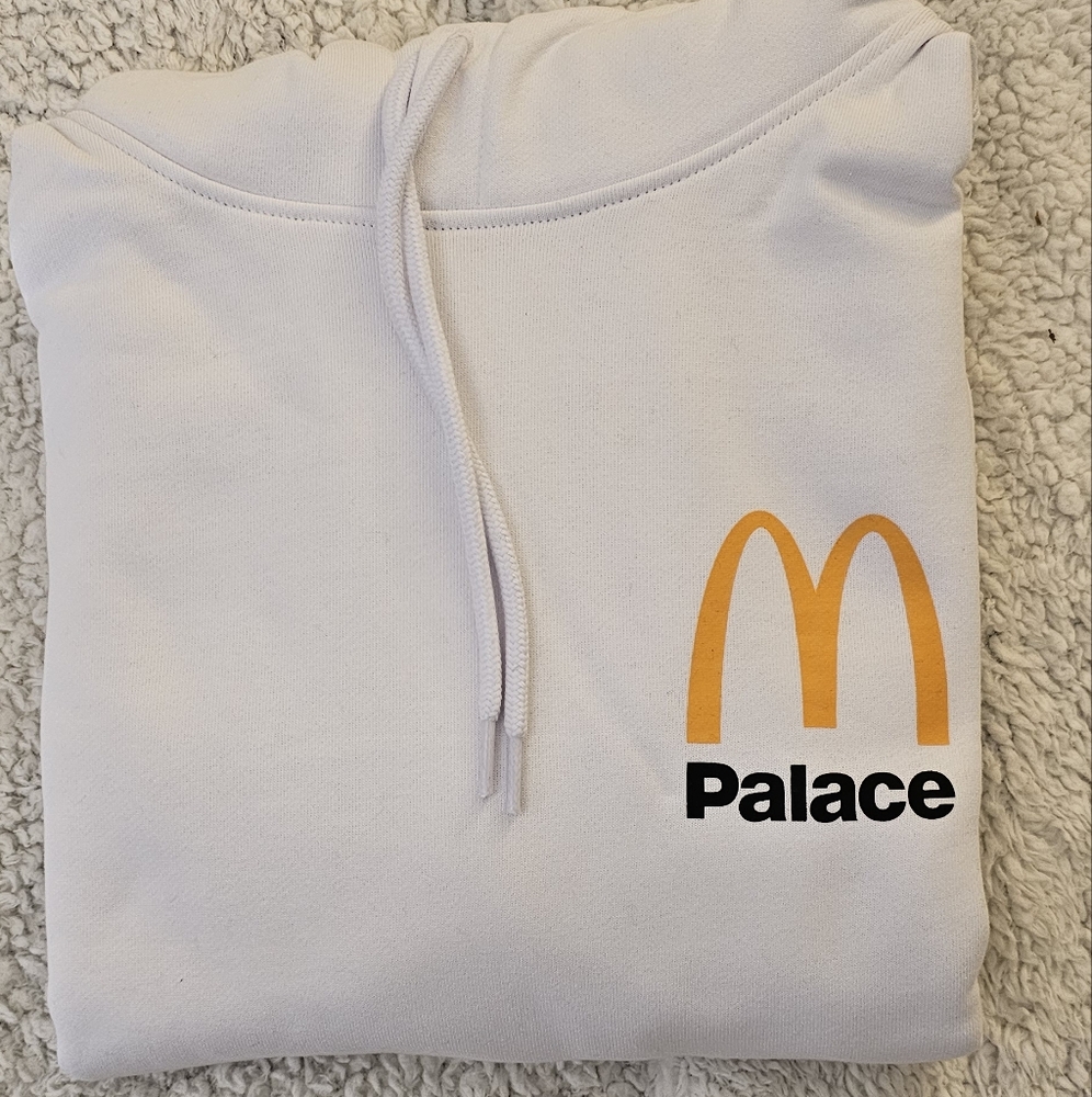 Palace White Hoodie with Logo